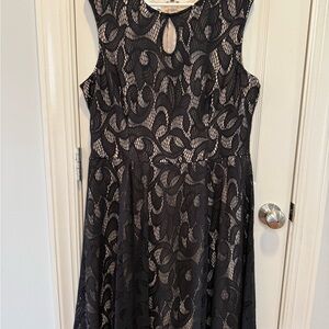 Elegant Black Lace Dress- London Style Collection- Size 18